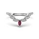 1 - Zadie Marquise Shape Rhodolite Garnet Accented Lab Grown Diamonds Curved Wedding Band 