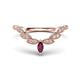 1 - Zadie Marquise Shape Rhodolite Garnet Accented Lab Grown Diamonds Curved Wedding Band 