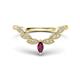 1 - Zadie Marquise Shape Rhodolite Garnet Accented Lab Grown Diamonds Curved Wedding Band 