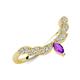3 - Zadie Marquise Shape Amethyst Accented Lab Grown Diamonds Curved Wedding Band 