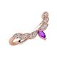 3 - Zadie Marquise Shape Amethyst Accented Lab Grown Diamonds Curved Wedding Band 