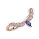 3 - Zadie Marquise Shape Iolite Accented Lab Grown Diamonds Curved Wedding Band 