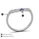 4 - Zadie Marquise Shape Iolite Accented Lab Grown Diamonds Curved Wedding Band 
