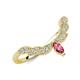 3 - Zadie Marquise Shape Pink Tourmaline Accented Lab Grown Diamonds Curved Wedding Band 