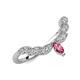 3 - Zadie Marquise Shape Pink Tourmaline Accented Lab Grown Diamonds Curved Wedding Band 