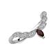 3 - Zadie Marquise Shape Red Garnet Accented Lab Grown Diamonds Curved Wedding Band 