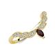 3 - Zadie Marquise Shape Red Garnet Accented Lab Grown Diamonds Curved Wedding Band 