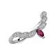 3 - Zadie Marquise Shape Rhodolite Garnet Accented Lab Grown Diamonds Curved Wedding Band 