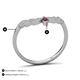 4 - Zadie Marquise Shape Rhodolite Garnet Accented Lab Grown Diamonds Curved Wedding Band 