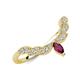 3 - Zadie Marquise Shape Rhodolite Garnet Accented Lab Grown Diamonds Curved Wedding Band 