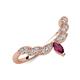 3 - Zadie Marquise Shape Rhodolite Garnet Accented Lab Grown Diamonds Curved Wedding Band 