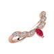 3 - Zadie Marquise Shape Ruby Accented Lab Grown Diamonds Curved Wedding Band 