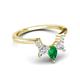 6 - Amina 0.52 ctw Pear Shape Emerald Accented Lab Grown Diamonds Curved Wedding Band 
