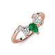 4 - Amina 0.52 ctw Pear Shape Emerald Accented Lab Grown Diamonds Curved Wedding Band 