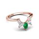 6 - Amina 0.52 ctw Pear Shape Emerald Accented Lab Grown Diamonds Curved Wedding Band 