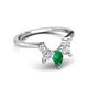6 - Amina 0.52 ctw Pear Shape Emerald Accented Lab Grown Diamonds Curved Wedding Band 
