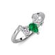 4 - Amina 0.52 ctw Pear Shape Emerald Accented Lab Grown Diamonds Curved Wedding Band 