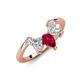 4 - Amina 0.58 ctw Pear Shape Ruby Accented Lab Grown Diamonds Curved Wedding Band 