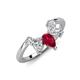 4 - Amina 0.58 ctw Pear Shape Ruby Accented Lab Grown Diamonds Curved Wedding Band 