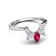 6 - Amina 0.58 ctw Pear Shape Ruby Accented Lab Grown Diamonds Curved Wedding Band 