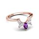 6 - Amina 0.54 ctw Pear Shape Amethyst Accented Lab Grown Diamonds Curved Wedding Band 