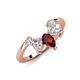 4 - Amina 0.62 ctw Pear Shape Red Garnet Accented Lab Grown Diamonds Curved Wedding Band 