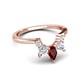 6 - Amina 0.62 ctw Pear Shape Red Garnet Accented Lab Grown Diamonds Curved Wedding Band 