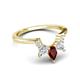 6 - Amina 0.62 ctw Pear Shape Red Garnet Accented Lab Grown Diamonds Curved Wedding Band 