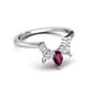 6 - Amina 0.57 ctw Pear Shape Rhodolite Garnet Accented Lab Grown Diamonds Curved Wedding Band 