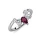 4 - Amina 0.57 ctw Pear Shape Rhodolite Garnet Accented Lab Grown Diamonds Curved Wedding Band 