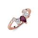 4 - Amina 0.57 ctw Pear Shape Rhodolite Garnet Accented Lab Grown Diamonds Curved Wedding Band 