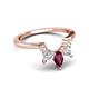 6 - Amina 0.57 ctw Pear Shape Rhodolite Garnet Accented Lab Grown Diamonds Curved Wedding Band 