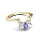 6 - Amina 0.57 ctw Pear Shape Tanzanite Accented Lab Grown Diamonds Curved Wedding Band 