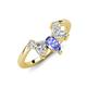 4 - Amina 0.57 ctw Pear Shape Tanzanite Accented Lab Grown Diamonds Curved Wedding Band 