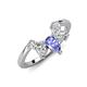 4 - Amina 0.57 ctw Pear Shape Tanzanite Accented Lab Grown Diamonds Curved Wedding Band 