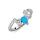 4 - Amina 0.45 ctw Pear Shape Turquoise Accented Lab Grown Diamonds Curved Wedding Band 