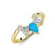 4 - Amina 0.45 ctw Pear Shape Turquoise Accented Lab Grown Diamonds Curved Wedding Band 