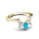 6 - Amina 0.45 ctw Pear Shape Turquoise Accented Lab Grown Diamonds Curved Wedding Band 