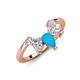 4 - Amina 0.45 ctw Pear Shape Turquoise Accented Lab Grown Diamonds Curved Wedding Band 