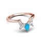 6 - Amina 0.45 ctw Pear Shape Turquoise Accented Lab Grown Diamonds Curved Wedding Band 