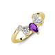 4 - Amina 0.54 ctw Pear Shape Amethyst Accented Lab Grown Diamonds Curved Wedding Band 