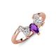 4 - Amina 0.54 ctw Pear Shape Amethyst Accented Lab Grown Diamonds Curved Wedding Band 