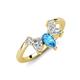4 - Amina 0.57 ctw Pear Shape Blue Topaz Accented Lab Grown Diamonds Curved Wedding Band 