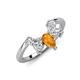 4 - Amina 0.54 ctw Pear Shape Citrine Accented Lab Grown Diamonds Curved Wedding Band 
