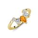 4 - Amina 0.54 ctw Pear Shape Citrine Accented Lab Grown Diamonds Curved Wedding Band 