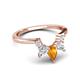 6 - Amina 0.54 ctw Pear Shape Citrine Accented Lab Grown Diamonds Curved Wedding Band 