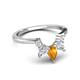 6 - Amina 0.54 ctw Pear Shape Citrine Accented Lab Grown Diamonds Curved Wedding Band 