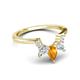 6 - Amina 0.54 ctw Pear Shape Citrine Accented Lab Grown Diamonds Curved Wedding Band 