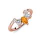 4 - Amina 0.54 ctw Pear Shape Citrine Accented Lab Grown Diamonds Curved Wedding Band 