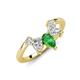 4 - Amina 0.57 ctw Pear Shape Green Garnet Accented Lab Grown Diamonds Curved Wedding Band 